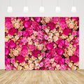 Ticuenicoa 7x5ft Mother's Day Pink Flower Backdrop for Photography, Rose Wall for Wedding Birthday Party Decor, Flower Backdrop Wall for Photo Booth, Blossoms Roses Vinyl Background - size: 7x5ft