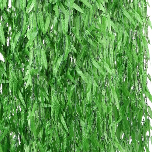 100PCS 600 FT Fake Vines for Room Decor Artificial Ivy Greenery Garland Jungle Forest Vines Faux Hanging Plants for Home Ceiling Bedroom Baby Shower Party Garden Patio Outdoor Wedding Décor - color: Green, size: 100PCS - 600FT