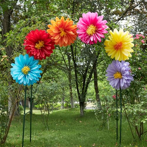 Large Paper Flowers, 20 Inch Tissue Paper Flowers Decorations for Wall, Yellow, Red, Pink, Orange, Blue, and Purple Handcrafted Giant Paper Flowers for Summer Wedding Birthday Wall Decor - color: Red Blue Orange