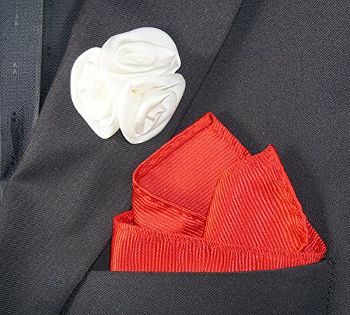 Flairs New York Gentleman's Essentials Premium Handmade Flower Lapel Pin Boutonniere - color: Bordeaux Wine [Bouquet]