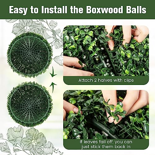 Goplus 2 PCS 19 Inch Artificial Plant Topiary Ball, Round Faux Boxwood Balls Outdoor, Garden Spheres Decorative for Front Door, Porch, Backyard, Balcony, Patio, Wedding and Home Décor - size: 19 Inch