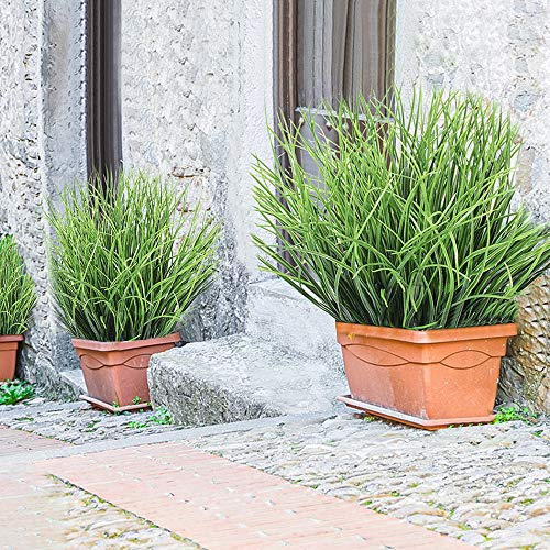 8 Bundles Artificial Grass Plants Fake Bushes Artificial Shrubs Wheat Grass Greenery for House Plastic Outdoor UV Resistant Faux Grass (Pack of 8) - color: Pack of 8