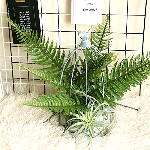 CATTREE Artificial Shrubs Leaves, Plastic Plants Fern Grass Leaf Fake Bushes Indoor Outdoor Garden Office Table Centerpieces Arrangements DIY Wreath Decoration Planter Filler - 10 Pack - color: Fern Leaves 10pcs