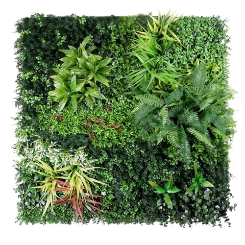 Artificial Plant Wall Panels, 40"x 40" Greenery Boxwood Panels with UV Protection, Faux Grass Ivy Privacy Screen Fence, Grass Wall Backdrop for Indoor Outdoor Garden Backyard Decor - color: B0001