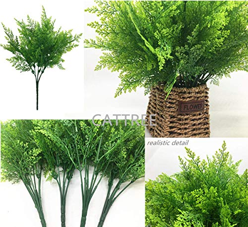 CATTREE Artificial Ferns Shrubs Bushes, Faux Plastic Plants Fern Leaves Fake Persian Grass Wedding Indoor Outdoor Home Garden Verandah Kitchen Office Table Centerpieces Arrangements Decoration 4 Pack - color: Small Fern Leaves-4 Pcs