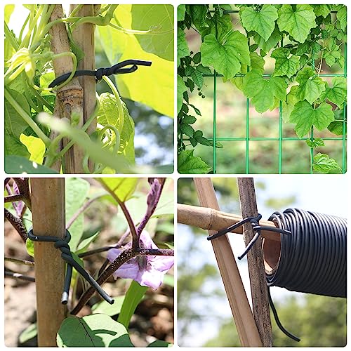 Garden Flexible Wire Tie, Soft Twist Plant Ties Support Plant Vines for Supporting and Fixing Garden Planting Branches Vines & Stems ，Organize Data Wire and Office Organization 160ft - color: black（160ft）