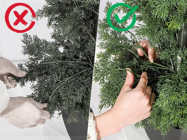 GarveeHome Artificial Cedar Topiary Tree for Christmas Outdoor, 36 in Tall Faux Cedar Trees, Potted Fake Cypress Plant, Artificial Plants Indoor Outdoor for Front Porch Decor, Set of 2 - size: 3ft