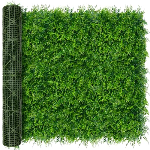 Greenery Faux Grass Wall Backdrop: 80"x120" (67 SQFT) UV-Anti Artificial Green Boxwood Panel for Patio Balcony Privacy & Ivy Fence Covering Privacy, Garden, Backyard Wall Backdrop Decor - color: 3D Style 1, size: 80"x120"