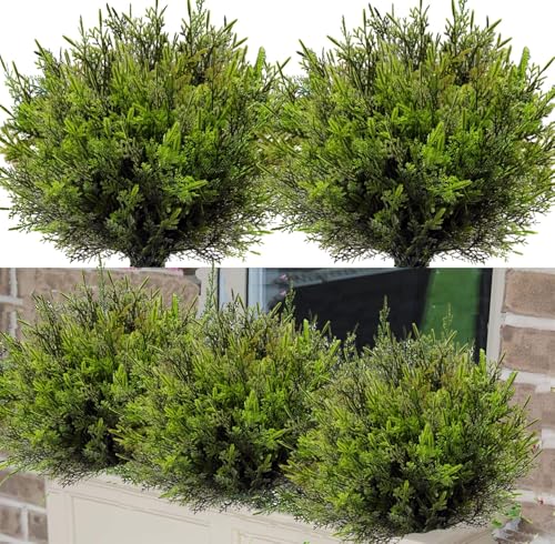 Toprooms Artificial Plants Outdoor, UV Resistant Artificial Plants, Fake Plants for Outdoor Porch Decor Lifelike Fake Bushes Greenery for Home Farmhouse Yard Decorations(Outdoor Faux Plants, 12 Pcs) - color: Outdoor Faux Plants