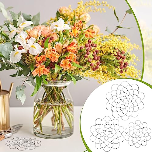 Hotop 3 Pcs Flower Arrangement Holder Floral Grid Flower Frog Tool Wire Stainless Steel Easy Arranger Floral Organizer for Vase Stems Bouquets(5'', 6'', 7'' Dia,Cute Style) - color: Cute Style, size: 5'', 6'', 7'' Dia