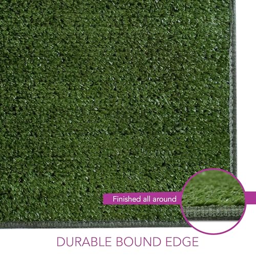 iCustomRug Synthetic Grass Rug – 6 x 12ft Lawn Green Turf Carpet for Patios, Yards, Boats, Camping – Indoor/Outdoor Use - color: Green, size: 6 x 12ft