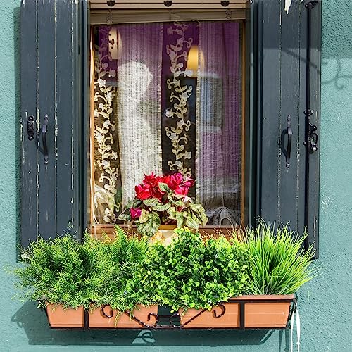 Zeyune 40 Bundles Artificial Grass Plants Outdoor UV Resistant Faux Grass Fake Bushes Plastic Greenery Shrubs Bulk Arrangement for House Outdoor Indoor Decoration Front Porch Window (Lifelike) - color: Lifelike