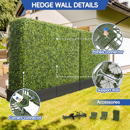 Bynbbur Artificial Hedge Wall 18" Lx72 Hx12 W Boxwood Hedges Outdoor Patio Greenery Walls, Fake Grass Privacy Wall Screens, Office Living Room Divider, Wedding Party Décor - color: Green, size: 18"Lx72"Hx12"W
