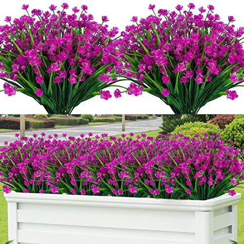 Lnoicy 20pcs Artificial Flowers,Fake Flowers Picks for Office Decorations Floral Arrangements DIY Wreath Holiday Tables Party Home Decor and Home Garden Decoration(Fuchsia) - color: Fuchsia, size: 20 PCS