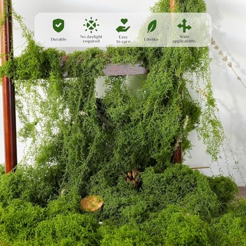 Fake Green Moss for Potted Plants, Artificial Moss, Green Moss for Crafts for DIY Decorating Craft Art Potted Wedding Accessories Fairy Garden Accessories - size: 1.76oz/50g- Light Green