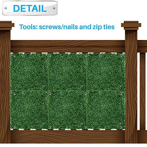 Patio Paradise 20"x20" (6PC) Artificial Grass Wall Panels Greenery Backdrop Faux Boxwood Hedge Fake Ivy Privacy Screen for Outdoor Wedding Décor Photography Background, Dark Milan - color: Dark Milan, size: 20"x20"