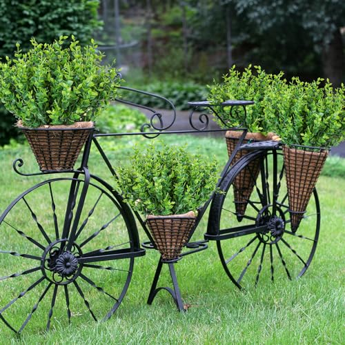 AmyHomie 20 Bundles Green Artificial Plants for Outdoor Spring Summer Decor UV Resistant Faux Wheat Grass Greenery Shrubs Eucalyptus Fake Plastic Plants Garden Porch Window Box Decorating - color: Green-eucalyptus, size: 20