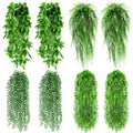 Daifunli 8 Pcs Artificial Hanging Plants Fake Hanging Ferns Plastic Faux Plants for Wall Room Garden Garland Indoor Outdoor Decor No Basket (Boston,Eucalyptus,Ivy Vine,String of Pearls) - style: Boston, Eucalyptus, Ivy Vine, String of Pearls