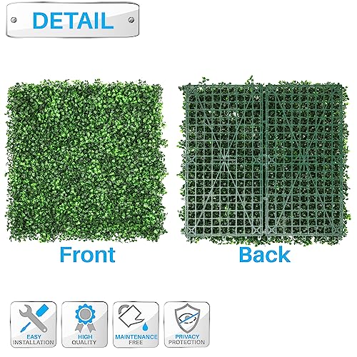 Patio Paradise Artificial Greenery Grass Wall Panels, 20"x20" (6pc) Faux Grass Boxwood Backdrop Fake Ivy Privacy Screen Green Hedge for Indoor Outdoor Décor, Boxwood - color: Boxwood, size: 20"x20"