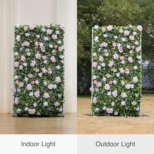 Artificial Luxury‌ Flower Wall Panels, Gorgeous 3D Silk Floral Backdrop for Wedding, Baby Show, Party and Home Decor, Quick Assembly/Storage, Both Eco ＆ Pet Friendly - color: Pinklin, size: 4ft*8ft