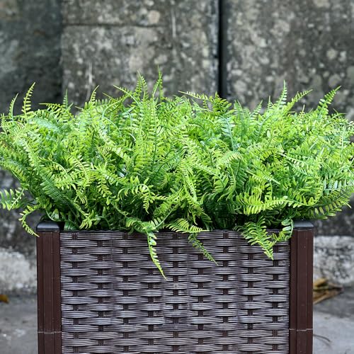 Set of 2 Large Potted Plants Artificial Ferns for Outdoor - Already Assembly Faux Ferns in Pots UV Resistant Realistic Fake Greenery Potted for Outdoor Home Office Patios Porches Yards Decor - color: Fern