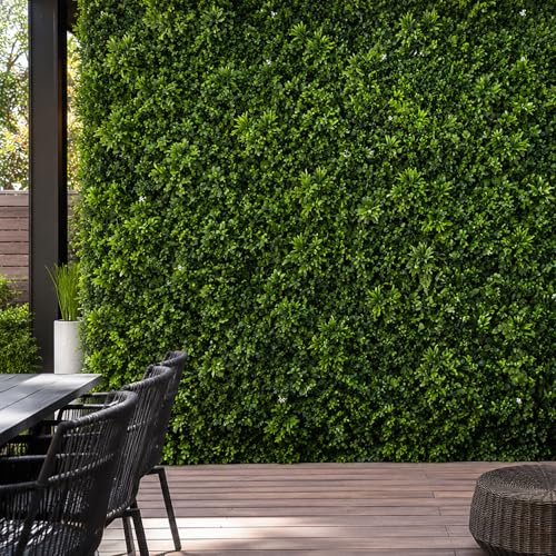 3rd Street Inn Artificial Greenery Wall Panels for Privacy - 4-Pack - color: Jasmine Mix