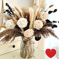 100pcs Artificial Flowers Arrangement With Vase Included, Dining Table Centerpiece Decorations, Fake Flowers in Vase, Dried Pampas Grass Floral Centerpieces, Coffee Table Decor, Centro de Mesa - size: pampas bouquet in vase