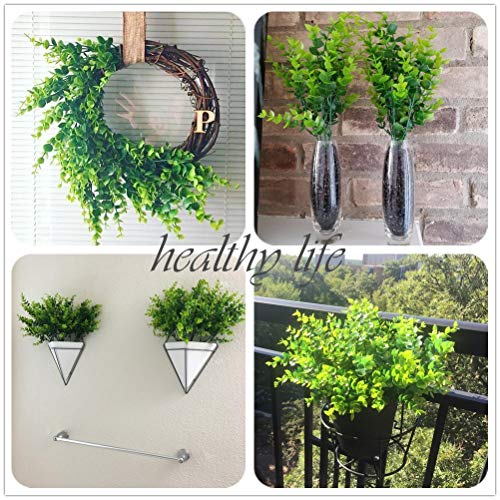 CATTREE Artificial Shrubs Bushes, Plastic Eucalyptus Leaves Fake Green Plants Wedding Indoor Outdoor Home Garden Verandah Kitchen Office Table Centerpieces Arrangements Christmas Decoration 5 pcs - color: Eucalyptus Grass 5pcs