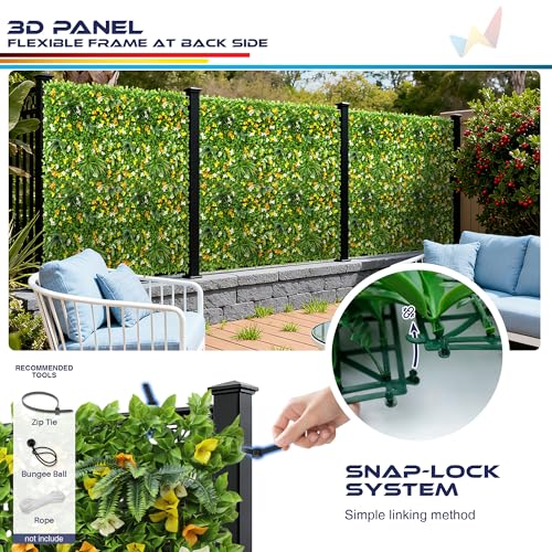 Windscreen4less 1 PC 40"x40" Artificial Boxwood Panels Faux Plant Grass Green Wall Panel Decoration for Outdoor Indoor Garden Backyard (Style 6) - color: 3d Panel Style 6, size: 40"x40"
