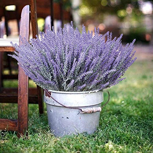 CATTREE Artificial Lavender Flowers, 6 Pack Fake Flower Bouquet Plastic Plants Home Bridal Wedding Office Garden Balcony Indoor Outdoor DIY Centerpieces Arrangements Craft Decoration Purple - 6 pcs - color: Lavender - Purple - 6pcs