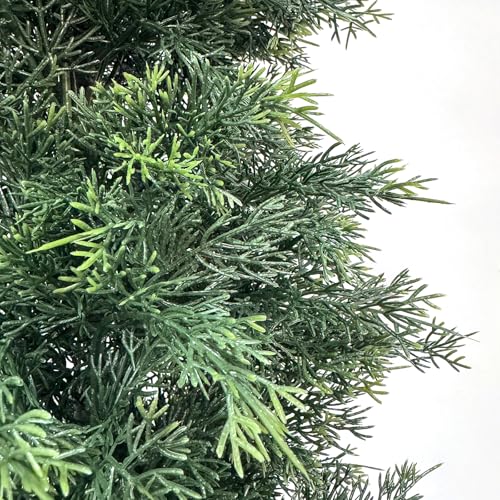 GarveeHome Artificial Cedar Topiary Tree for Christmas Outdoor, 48 in Tall Faux Cedar Trees, Potted Fake Cypress Plant, Artificial Plants Indoor Outdoor for Front Porch Decor, Set of 2 - size: 4ft