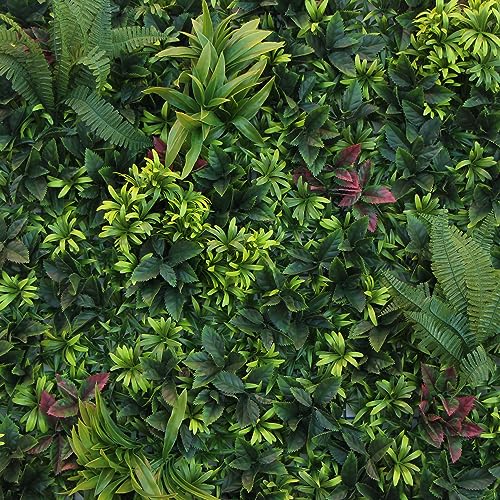 ULAND Artificial Plant Wall Panels, 1pc 40"x40" Greenery Grass Wall Backdrop Decoration, Faux Ivy Leaves Outdoor Privacy Fence Covering - color: B051JM