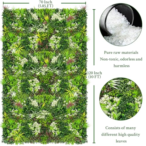 ODTORY Artificial Plant Wall Panels: 70"×120" UV-Anti Faux Grass Wall Backdrop Boxwood Ivy Fence Privacy Screen Fake Greenery Leaf Hedge for Outdoor,Indoor,Garden,Backyard and Home Decor - size: 70"x120" 1P