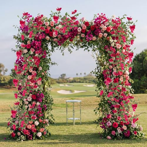 4PCS Hot Pink Artificial Bougainvillea 37.4" Silk Fake Bougainvillea Branches Faux Bougainvillea Outdoor for Home Garden Wedding Party Floral Arrangement Decor(Hot Pink) - color: Hot Pink