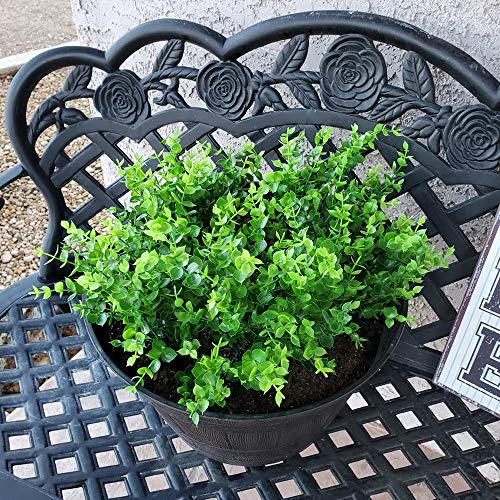 8 Bundles Outdoor Artificial Boxwood Stems UV Resistant No Fade Greenery Plants for Garden Patio Porch Window Box Home Wedding Farmhouse Décor - color: Green