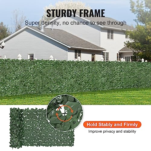 VEVOR Artificial Ivy Privacy Fence Screen, 39 x 98 in Faux Ivy Vine Leaf Hedges Fence, Greenery Privacy Fence with Strengthened Joint, Green Wall Decoration for Outdoor Garden, Yard, Balcony - color: Ivy, size: 39 x 98 inch