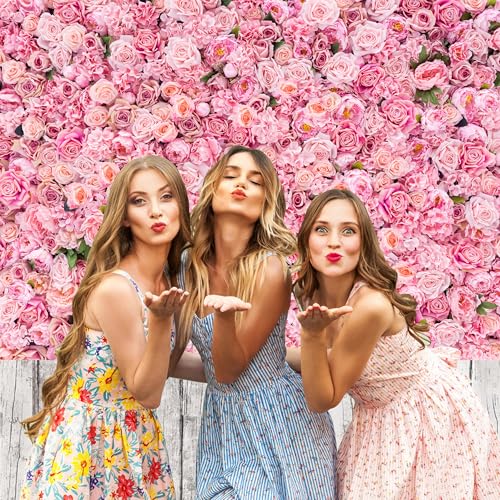 Floral Wall Backdrop 10x6 FT Vibrant Colorful Flower Backdrops for Wedding Large Background Banner for Party Photography Decor Romantic Elegant Design Photo Booth Supply - color: Pink, size: 10x6 ft