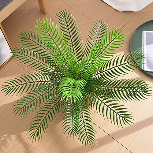 CATTREE Artificial Palm Tree Plant, Fake Tropical Plants with Faux Greenery Plastic Leaves Shrubs Boston Fern Bushe for Indoor Outdoor Modern Decoration in Pot for Home Garden Office Wedding Décor - color: Tropical Palm Plants 1pcs