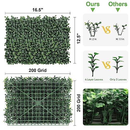 Greenery Wall,10pes 17"x 13" Grass Wall Panels,Artificial Greenery Wall Panels - MOOACE Boxwood Privacy Hedge Screen Sun Protected Suitable for Outdoor, Indoor Decor - size: 10pes 17"x 13"