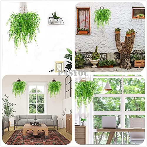 PASYOU Hanging Plant Fake Plants for Decoration, Artificial Vines Plastic Ivy Greenery Garland Decor Grass Faux Leaves Stems for Outdoor Indoor Outside Home Garden Party Office Wedding Vine - 4 Pack - color: Willow Vine - 4 Pcs
