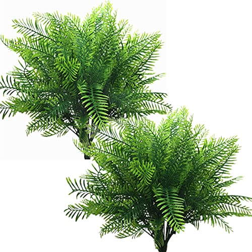 CATTREE Artificial Shrubs, 8pcs Plastic Plants Bamboo Grass Fake Green Bushes Greenery Leaves Wedding Indoor Outdoor Home Garden Verandah Office Table Centerpieces Arrangements Decoration - color: Bamboo Grass/8pcs