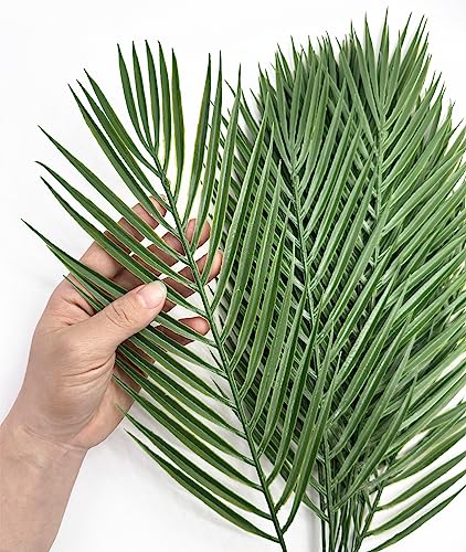 Artificial Tropical Palm Leaves Stems 12 Pcs, Fake Monstera Plants Areca Leaf Plants Faux Greenery Bushes Realistic Farmhouse Plant for Home Kitchen Garden Bathroom Decor Outdoor Indoor Decoration - color: Palm Leaves Stem -12 Pcs