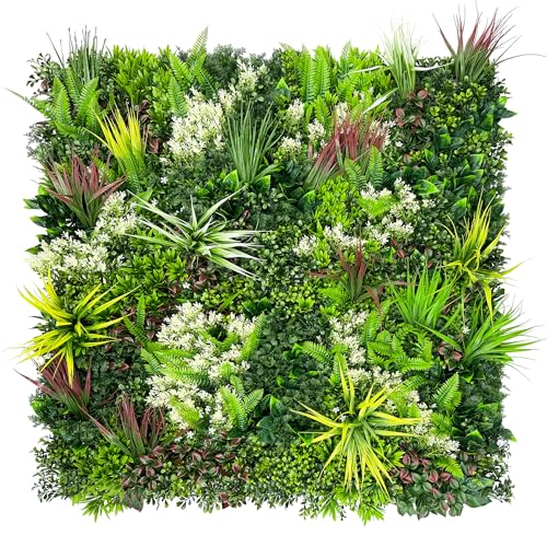 ODTORY Artificial Plant Wall Panels: 20"×20" 16P UV-Anti Faux Grass Wall Backdrop Boxwood Ivy Fence Privacy Screen Fake Greenery Leaf Hedge for Outdoor,Indoor,Garden,Backyard and Home Decor - size: 20"x20" 16P
