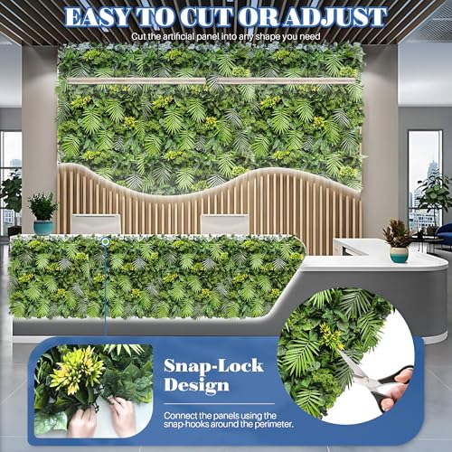 ECOOPTS 40"x40" Faux Ivy Privacy Fence Screen Artificial Boxwood Panels Topiary Hedge Plants for Indoor Outdoor Decoration, 8 Mixed Leave, 1 Pack - color: 40"x40" #8 Mixed Leave, size: 40"x40"