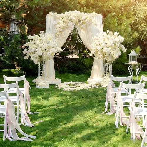 2 PCS White Artificial Cherry Blossom Garland, 135 Head Flowers Vine with Green Leaves for Spring Home Decor, Wedding, Party, Indoor Decoration, Mother's Day and Valentine's Day Gifts - color: 2pcs 135-head White