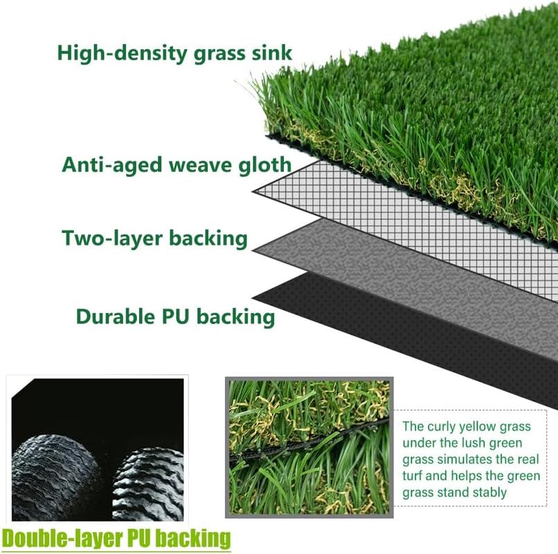 ALTRUISTIC Ultrathick Heavy Duty Artificial Grass Turf 2FTX4FT,1.77 Inch Luxurious PU Backing Indoor/Outdoor Dog Synthetic Grass,Garden Landscape Patio Fake Faux Grass Rug Mat,Sent by ROLLED - size: 2FTX4FT