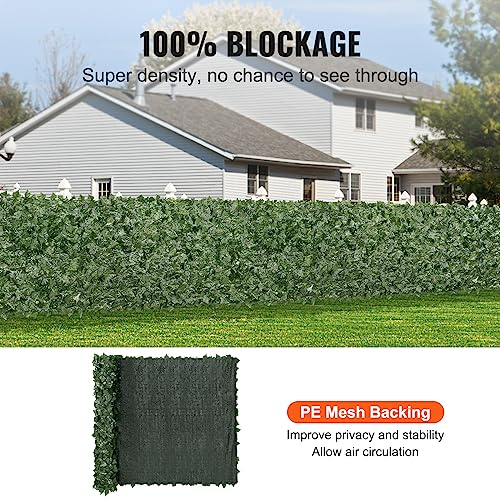 VEVOR Artificial Ivy Privacy Fence Screen, 59 x 118 in Faux Ivy Vine Leaf Hedges Fence, Greenery Privacy Fence with Mesh Cloth Backing, Green Wall Decoration for Outdoor Garden, Yard, Balcony - color: Ivy with Green Mesh Backing, size: 59 x 118 inch