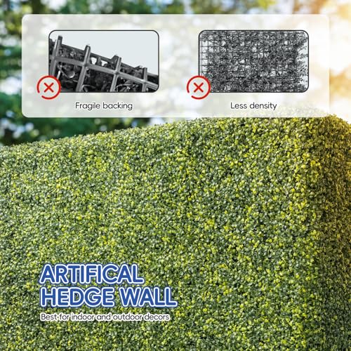 Bynbbur Artificial Hedge Wall 18" Lx18 Hx18 W Boxwood Hedges Outdoor Patio Greenery Walls, Fake Grass Privacy Wall Screens, Office Living Room Divider, Wedding Party Décor - color: Green, size: 18"Lx18"Hx18"W