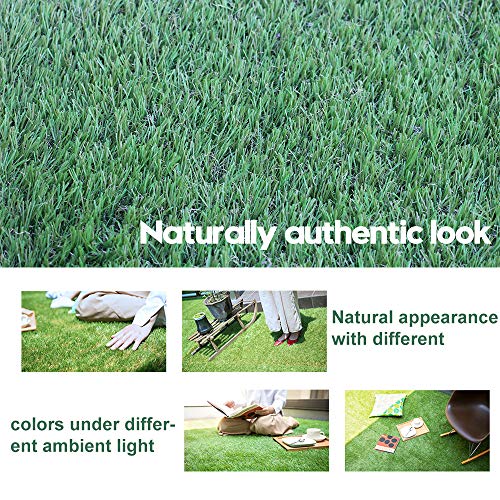 Artificial Grass Turf 3FTX22FT,1,38inch 4 Tone Realistic Synthetic Thick Fake Faux Grass Rug Astroturf Carpet Landscape for Dogs Indoor Outdoor Garden Lawn Mat, with Drainage Holes - size: 3FTX22FT