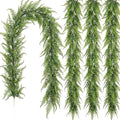 Yinder 4 Pack 6ft Artificial Greenery Garland Hanging Boston Fern Garlands Lifelike Leaf Green Fake Vines for Spring Summer Indoor Wall Mantel Home Decoration Wedding Arch Party Decor